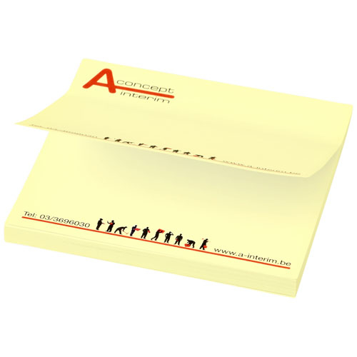 Notes adhésives publicitaires 7,5 x 7,5 cm Jaune clair